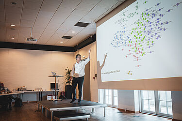 Link til større version af billede med Anders Kristian Munk ved It-vest-konferencen 2019