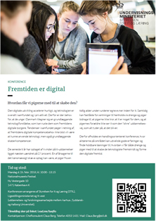 Billede af invitationen til konferencen Fremtiden er digital.