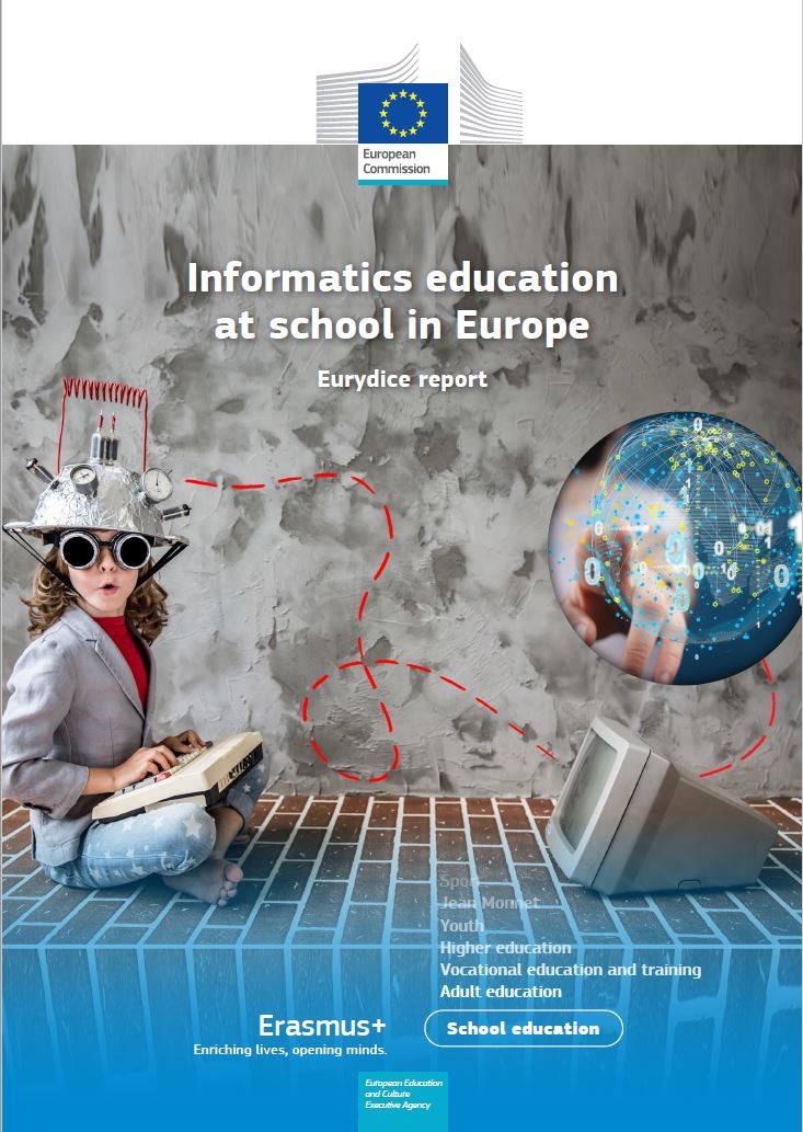 Forsideillustration fra Eurydice-rapporten "Informatics education at school in Europe"