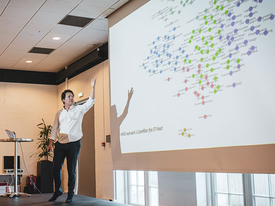 Anders Kristian Munk holder oplæg ved It-vest-konference i august 2019